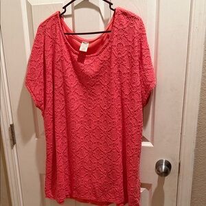 Faded Glory Coral Lace Blouse